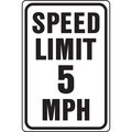 Hy-Ko Speed Limit 5 Mph Sign 12" x 18" A00031